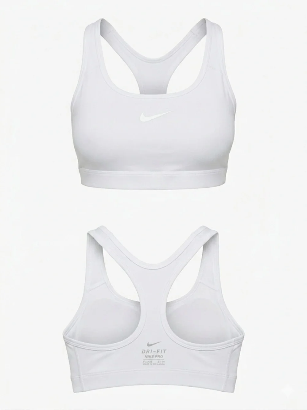 Nike White Padded‎ Medium-Support Sports Bra NEW XS